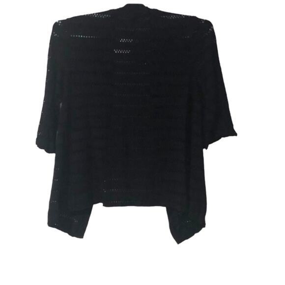 Premise Studio Womens Elbow Sleeve Crochet Open‎ Front Cardigan Black Small NWT - Picture 2 of 5